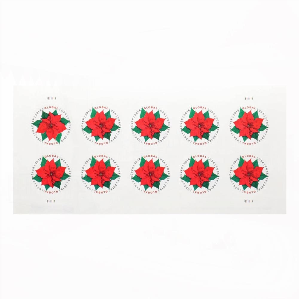 2018 US Global Poinsettia Forever Stamps