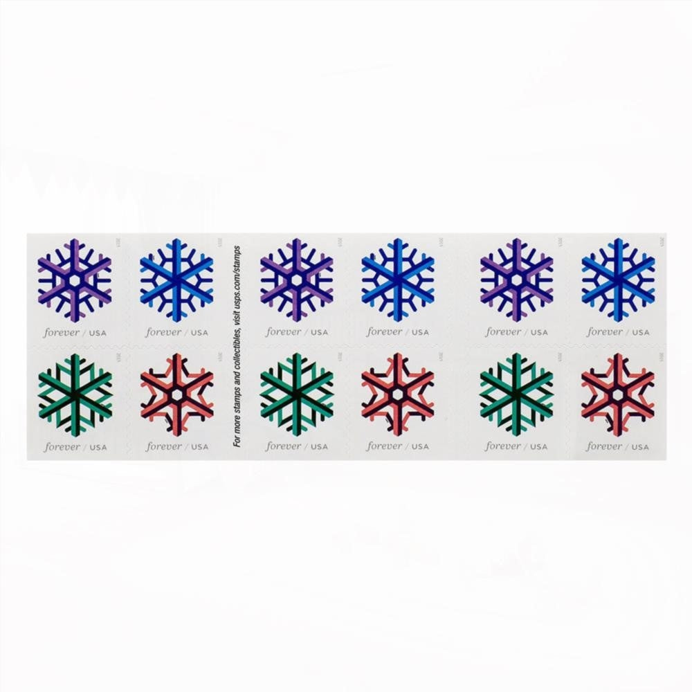 2015 US Geometric Snowflakes Forever Postage Stamps