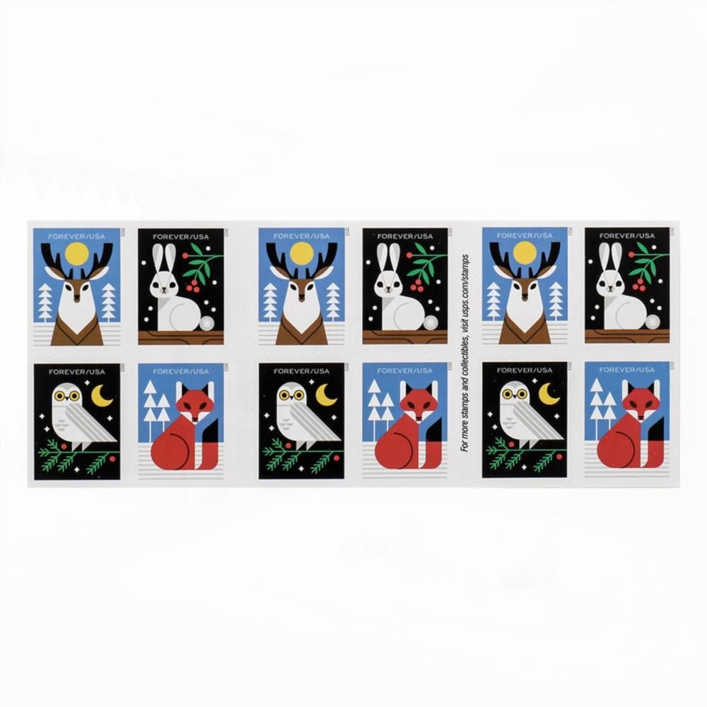 2023 Winter Woodland Animals Forever First Class Postage Stamps