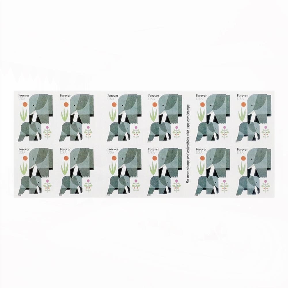 2022 US Elephants First Class Forever Stamps
