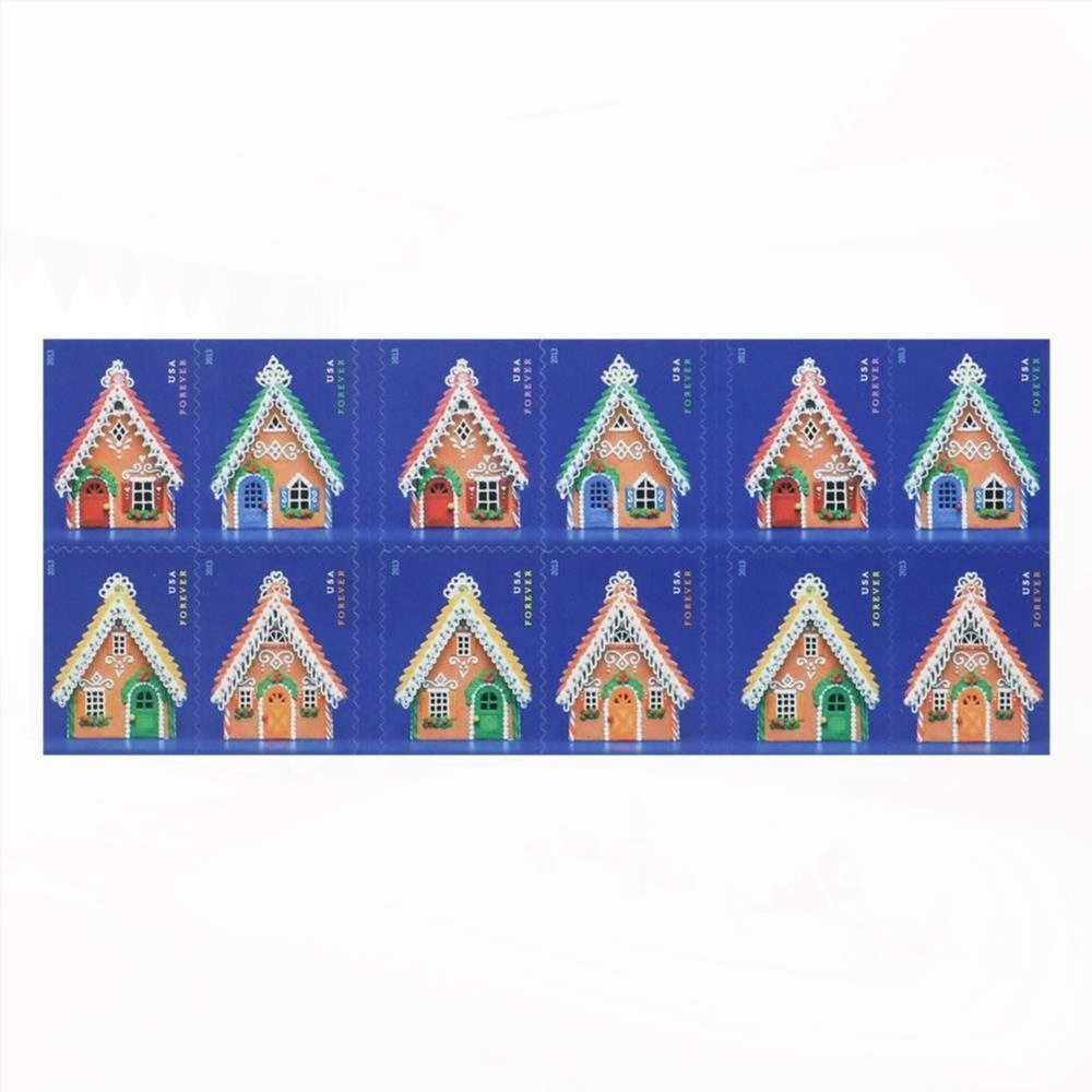 2013 First-Class Forever Stamp - Contemporary Christmas: Gingerbread House with Red Roof and Door