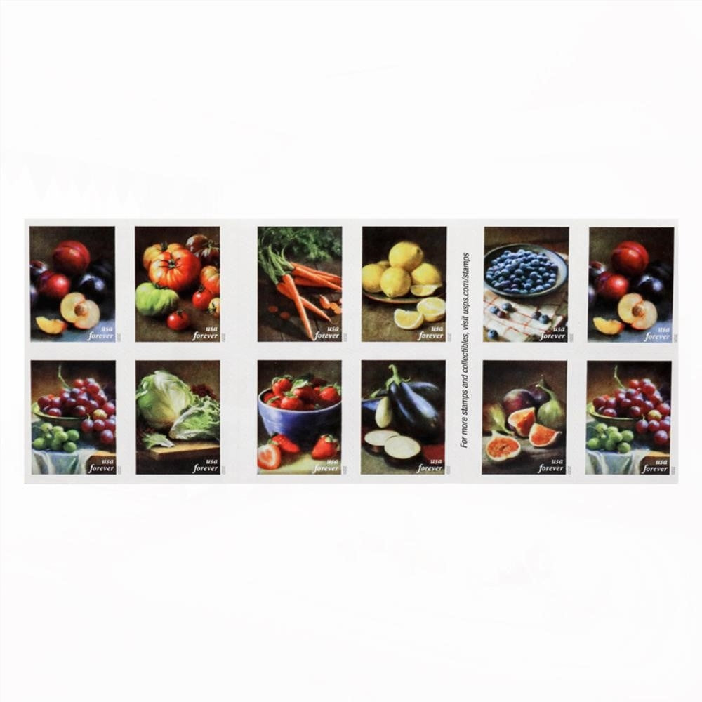 U.S. 2020 Fruits & Vegetables Forever Stamps