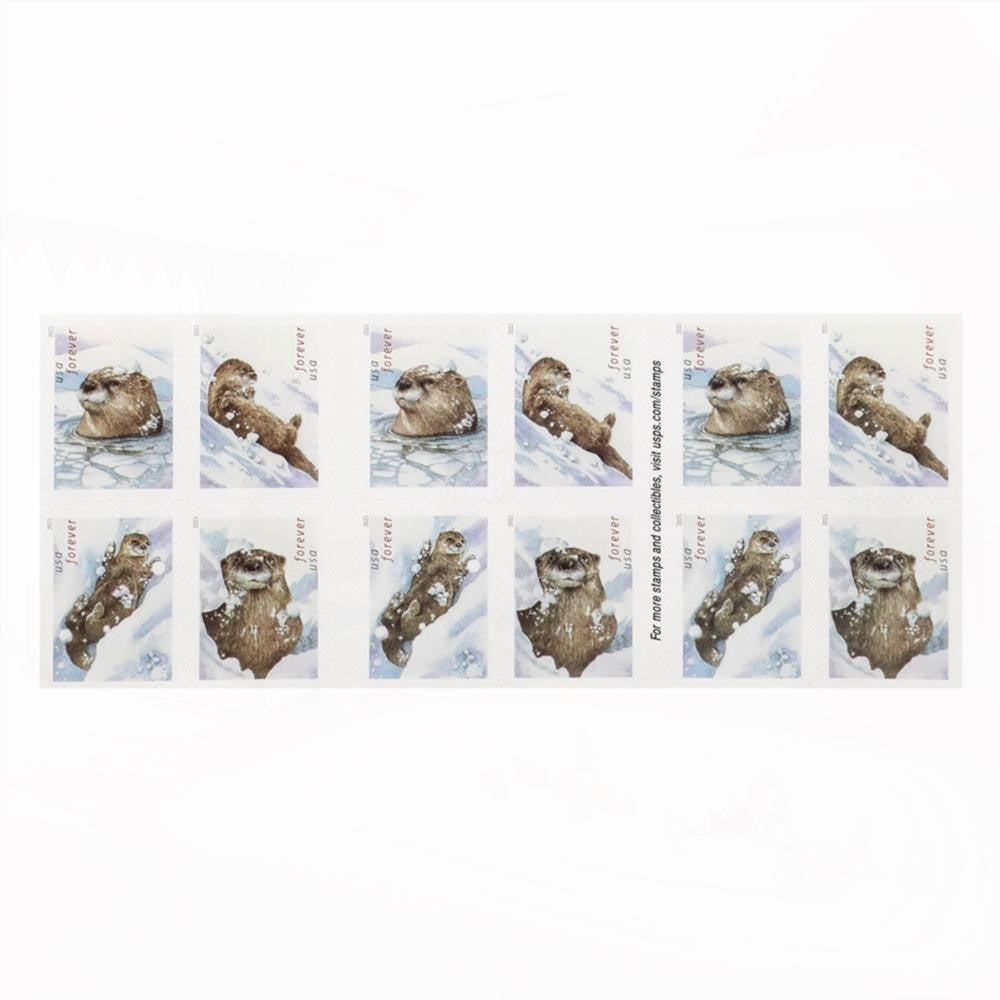 US 2021 Otters in Snow Forever Stamps