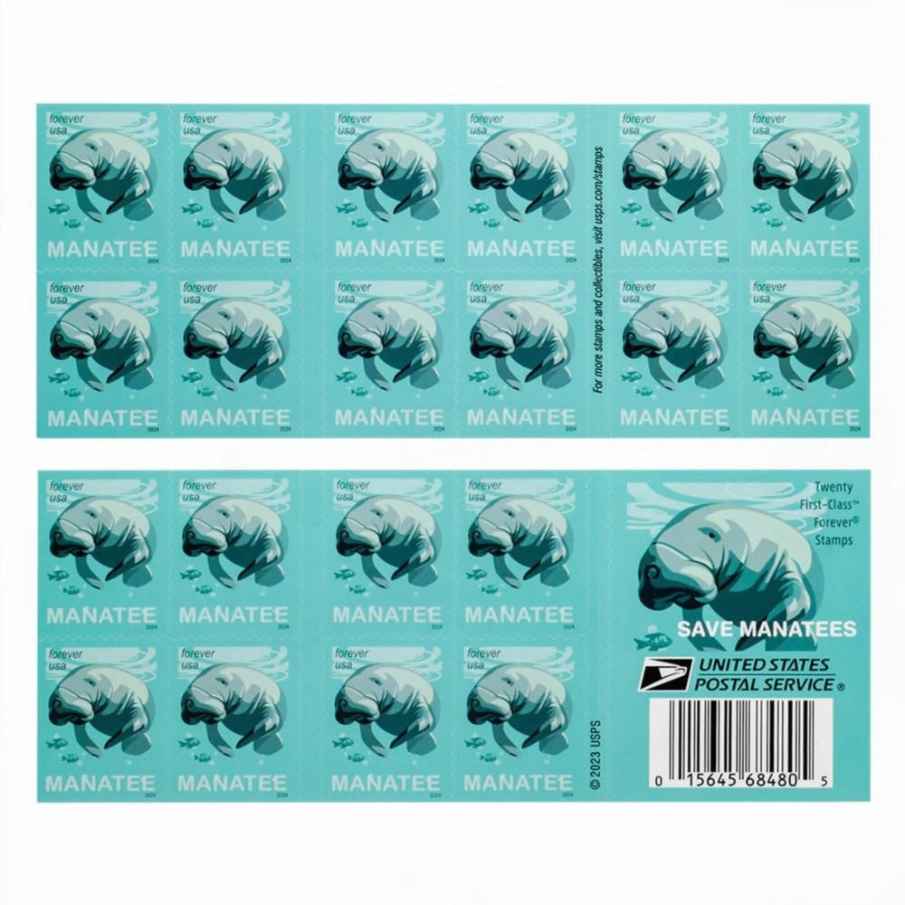 2024 Save Manatees Forever First Class Postage Stamps