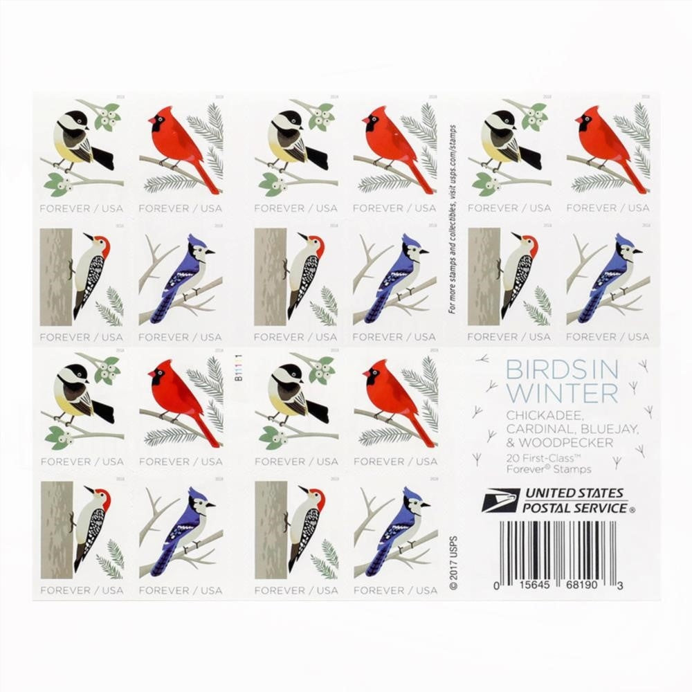 2018 US First-Class Forever Stamp - Birds in Winter