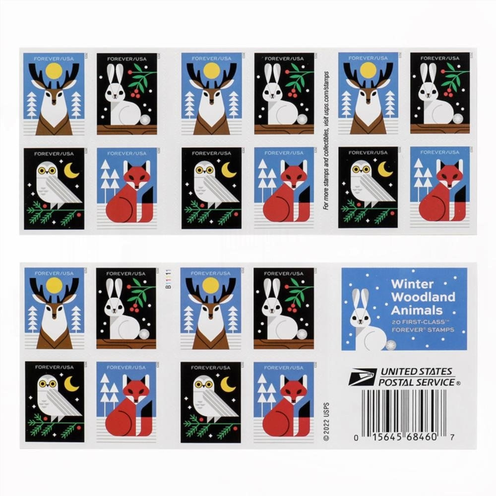 2023 Winter Woodland Animals Forever First Class Postage Stamps