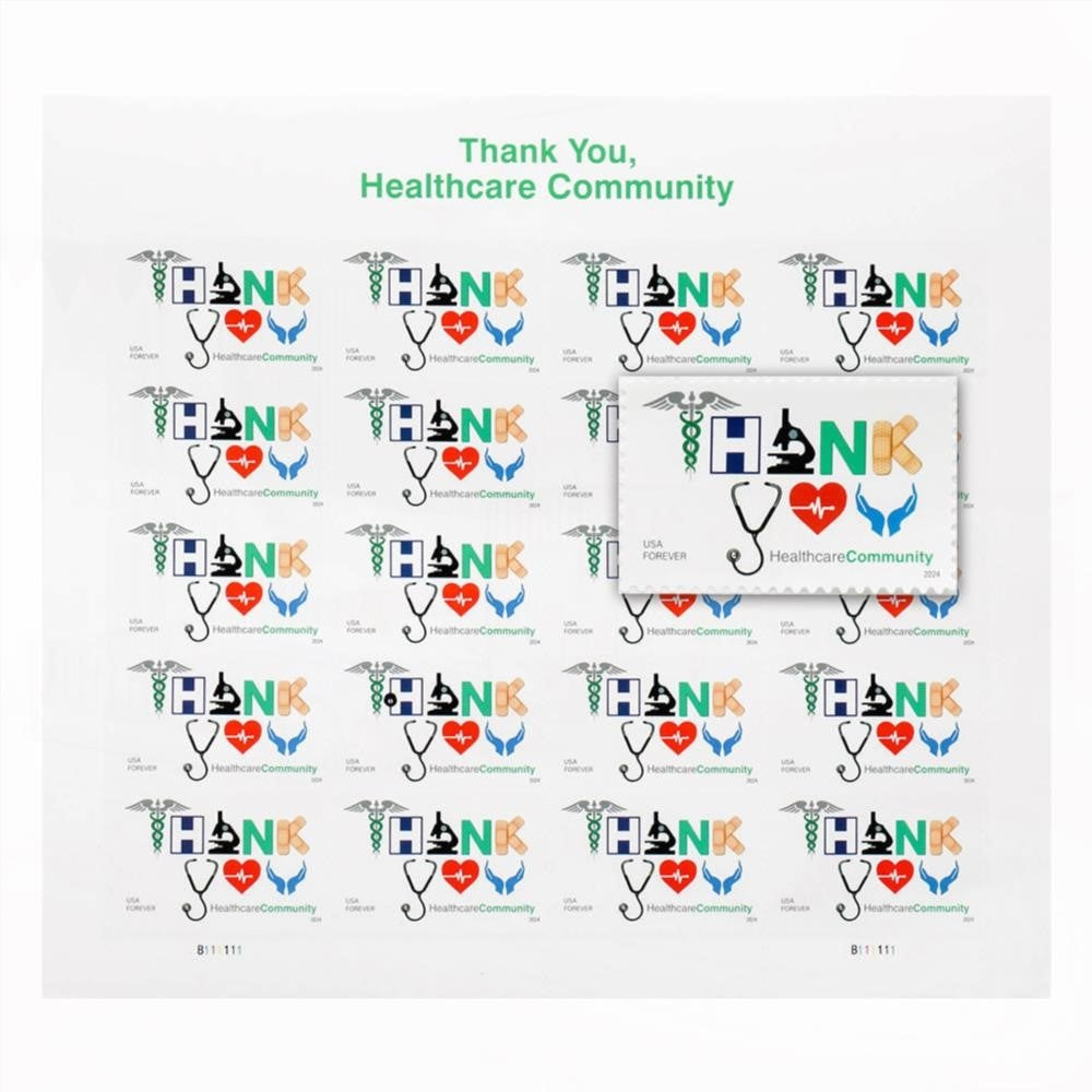 2024 US Thank You, Healthcare Community First Class Forever Stamps