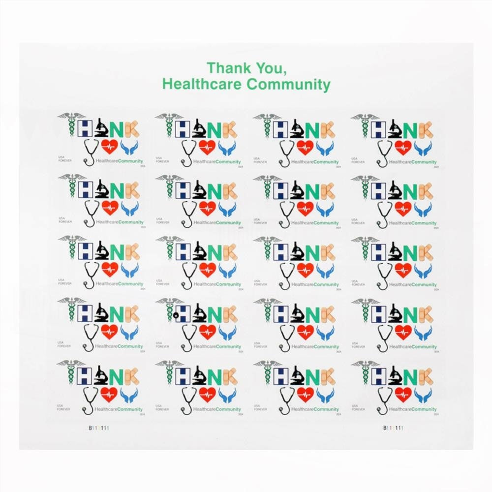 2024 US Thank You, Healthcare Community First Class Forever Stamps