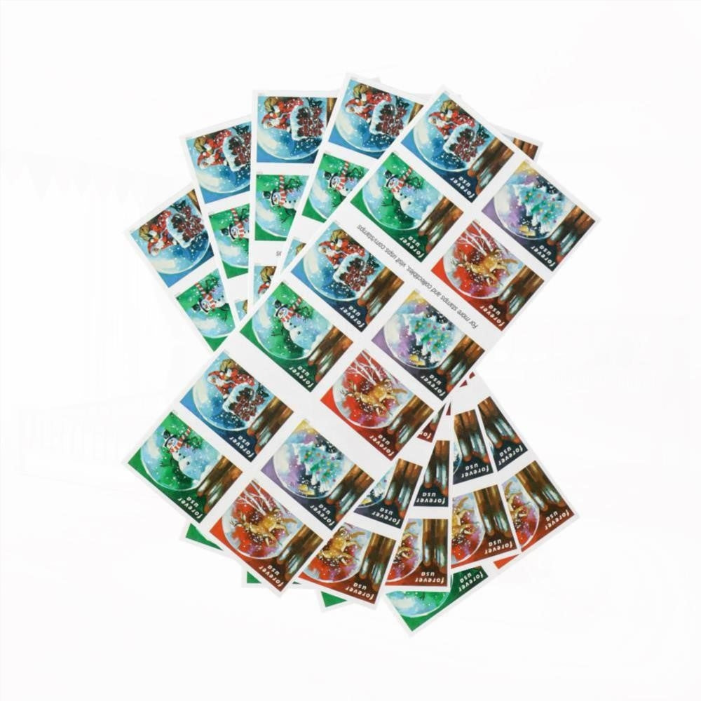 2023 US Snow Globes Christmas Forever Stamps Book